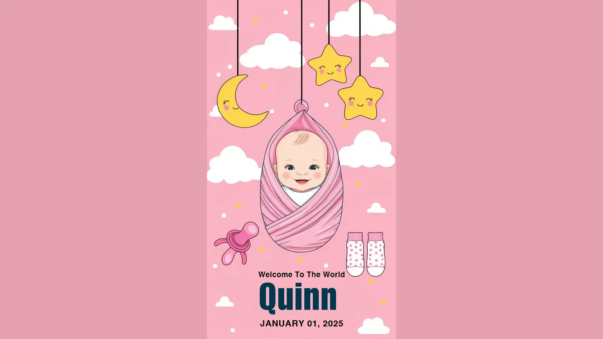 Cute Baby Announcement Card for Instagram Story